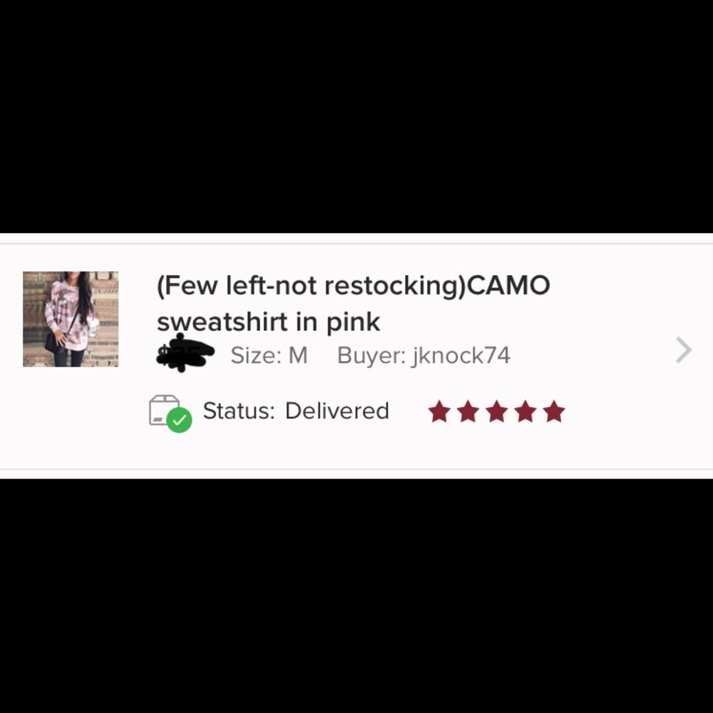 (1 left -not restocking)CAMO sweatshirt in pink - Picture 2 of 5